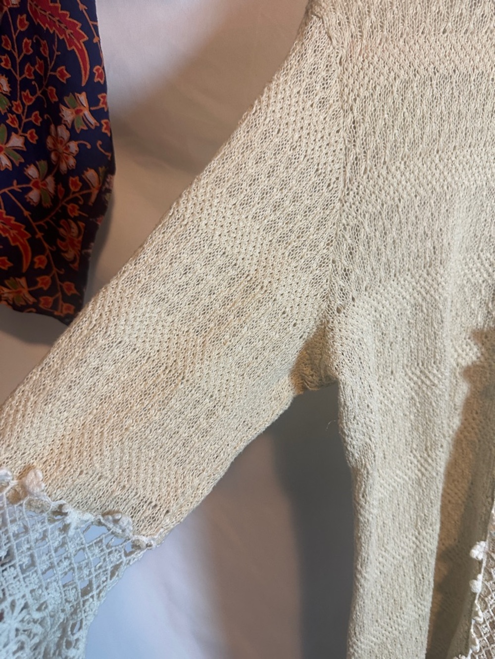 Cal style Cream Open-Front Crochet-Trim Cardigan - Picture 3 of 7